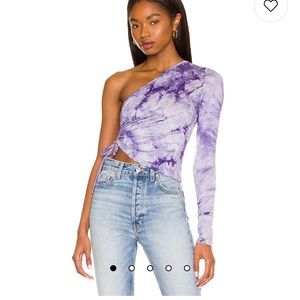Ember One Shoulder Top in Purple Tie Dye